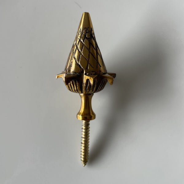 Small Solid Brass Acorn Ball Spire Finial–55mm Heights Carousel 1