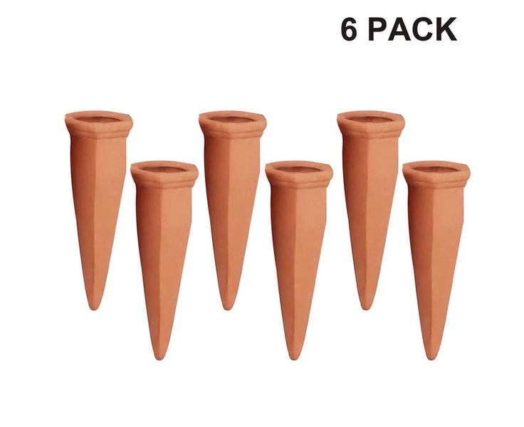 Plant Watering Devices 6 Pack Terracotta Vacation Plant Waterer Wine Bottle W Carousel 1