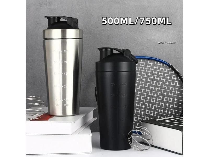 Stainless Steel Protein Shaker Cup Portable Fitness Sports Mug Nutrition Carousel 2