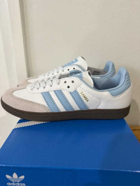 New Adidas Samba Classic Shoes - White/Blue (Size 38 2/3) Carousel 2