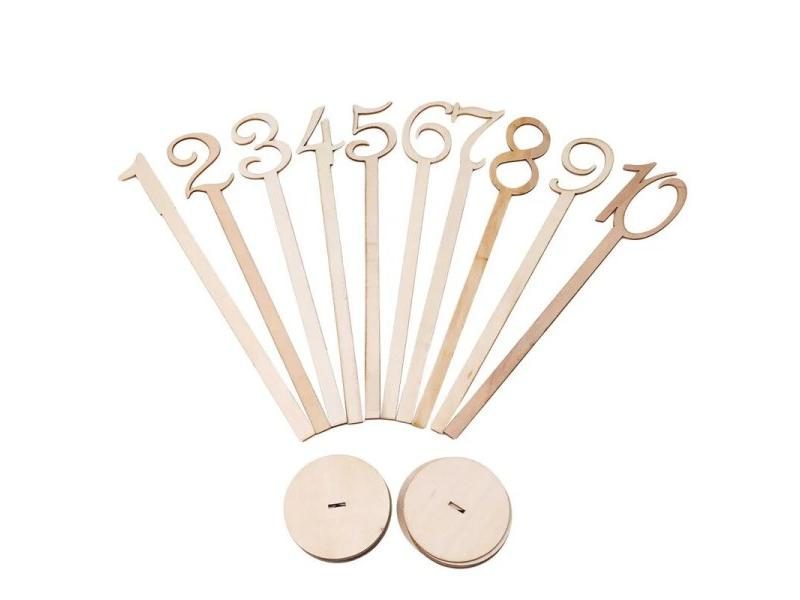 1-20 Numbers Wood Signs For Wedding Tables Seats With Base Carousel 1