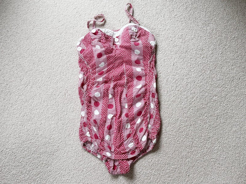 Retro ladies bathing suit, shirred cotton Carousel 1