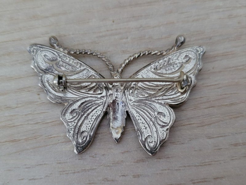 Vintage Paua butterfly brooch Carousel 2