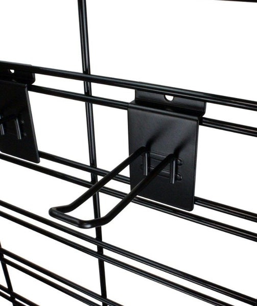 Euro Loop Slatwall Hook - Black Steel - 15cm (58PCS) Carousel 2