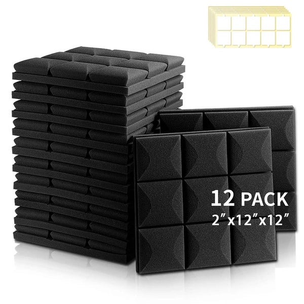 12 Pack Acoustic Soundproof Panels For Studio & Bedroom Self-Adhesive Ceiling... Carousel 1