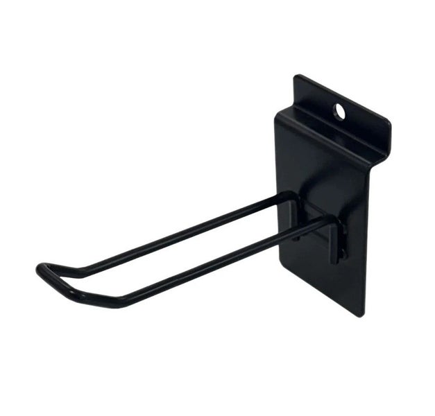 Euro Loop Slatwall Hook - Black Steel - 15cm (58PCS) Carousel 1