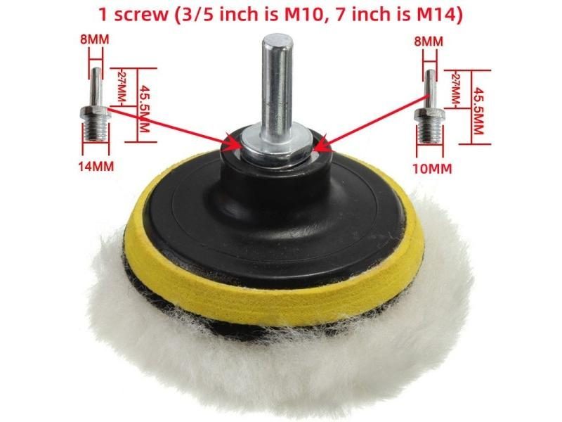 3/5/7inch CarPolishing Disc 8Pcs/Set Self-Adhesive Ing Waxing Sponge Wool Wheel Carousel 1