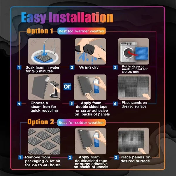 12 Pieces Self-Adhesive Soundproof Panels For Door & Wall Insulation Carousel 7