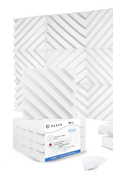 12 Pieces Soundproof Foam Panels For Door Wall Home Office Sound Absorption T... Carousel 2