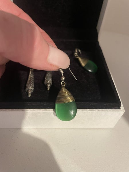 Sterling Silver Paua and Greenstone Earrings Carousel 2