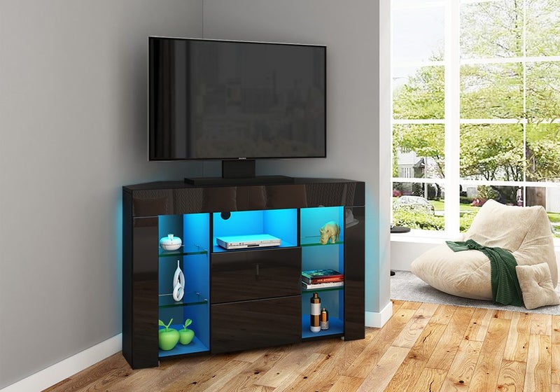 Corner TV Cabinet LED Lighted Carousel 2