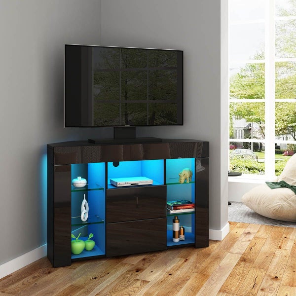 Corner TV Cabinet LED Lighted Carousel 1