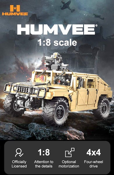 CaDA Humvee Building Blocks Set, 3935pcs Fully Built deconscructed Before Ship Carousel 1