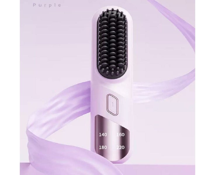 Portable Hair Straightener Brush Hair Iron Cordless Rechargeable AntiScald Qu Carousel 1