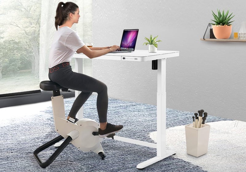 Electric Motorised Standing Desk Adjustable Sit Stand Up Desk Home Office White Carousel 1