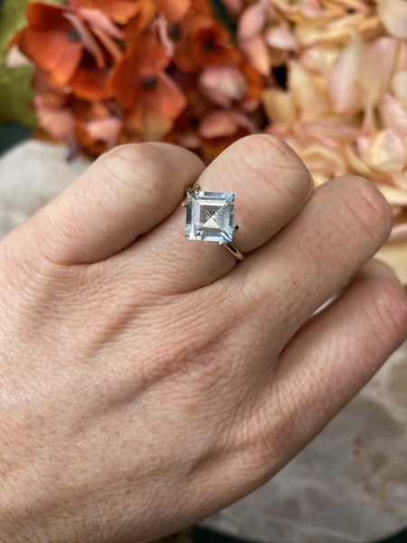 $1 RES ~ $1500 Buy Now * 2.10ct Aquamarine Rare Princess Cut Carousel 2