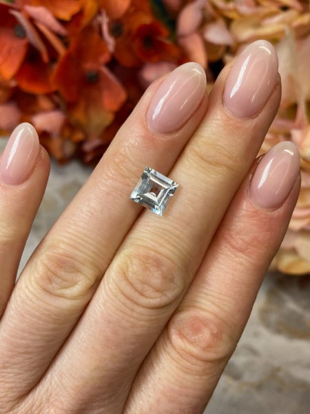 $1 RES ~ $1500 Buy Now * 2.10ct Aquamarine Rare Princess Cut Carousel 1