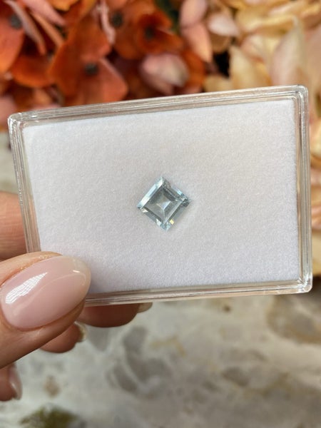 $1 RES ~ $1500 Buy Now * 2.10ct Aquamarine Rare Princess Cut Carousel 5