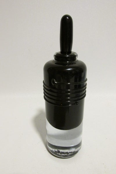 VINTAGE CASED STUDIO ART GLASS BLACK PERFUME BOTTLE Carousel 6