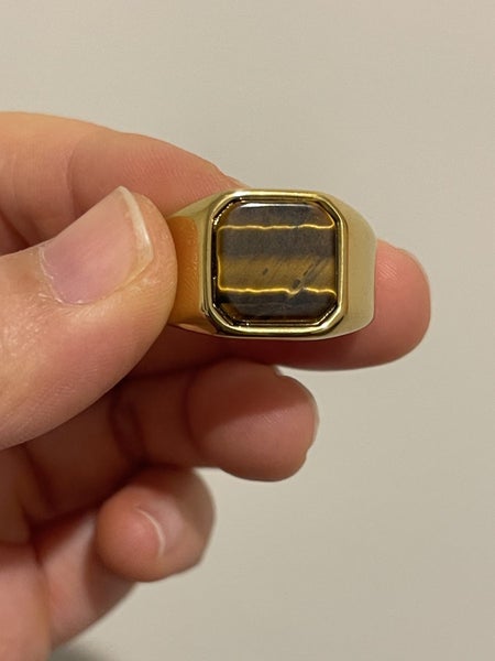 $1 reserve// 4Pcs 18ct Real Gold Plated Titanium Steel Gemstone Rings Carousel 8