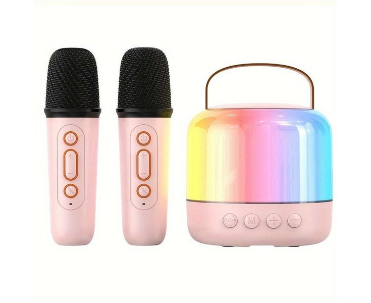 Portable Wireless Speaker Small Singing Karaoke, Colorful LED Lights, Suitabl Carousel 1