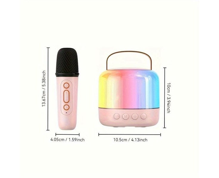Portable Wireless Speaker Small Singing Karaoke, Colorful LED Lights, Suitabl Carousel 2