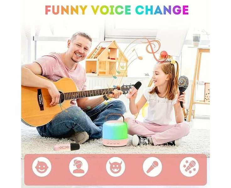 Portable Wireless Speaker Small Singing Karaoke, Colorful LED Lights, Suitabl Carousel 7