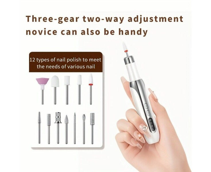 Electric Nail File Drill Manicure Tool Pedicure Machine Set Kit Carousel 7