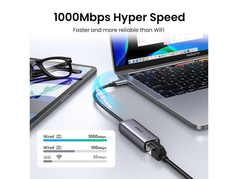 UGREEN USB C Ethernet Adapter 1000Mbps USB Lan RJ45 1Gbpsfor Laptop MacBook Carousel 1
