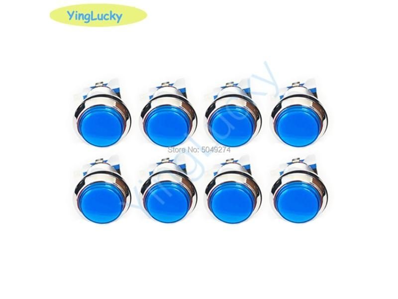 8pcs 12v 33mm Led Arcade Button Kit Luminescent Silver For Arcade Jamma Pandora Carousel 1