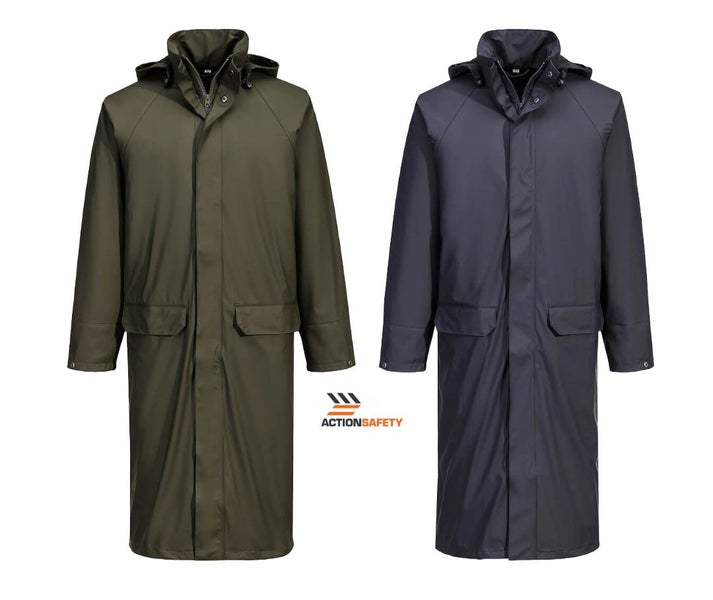 Portwest Flexatex Chem Long Coat - Green or Navy - Sizes S to 3XL Carousel 1