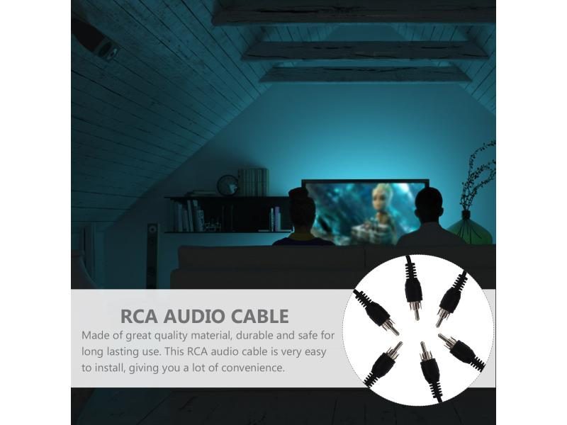 6pcs RCA Male Plug To Bare Wire Open End Audio Video RCA Cable For Repair Carousel 1