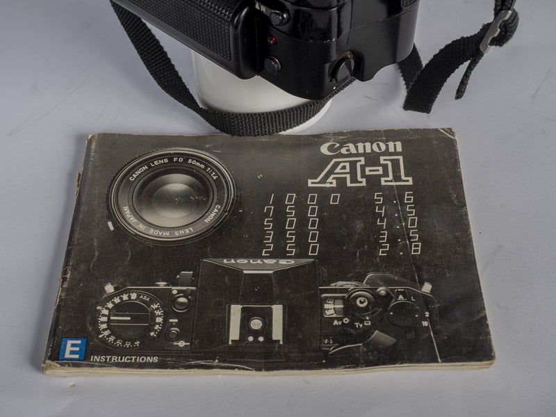 Canon A1 with 50mm f1.8 and Motor drive MA Battery pack MA Carousel 8