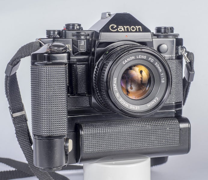 Canon A1 with 50mm f1.8 and Motor drive MA Battery pack MA Carousel 1
