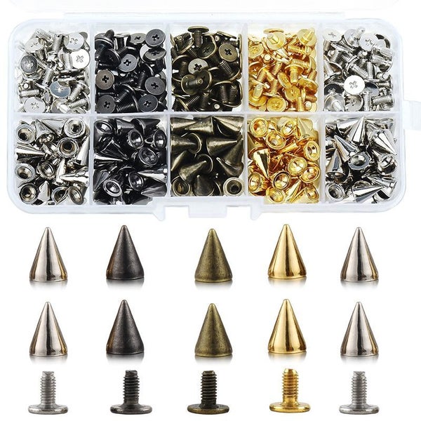 100pcs Cone Spikes Metal Screw Back Studs Bullet Rivets Buttons Carousel 1
