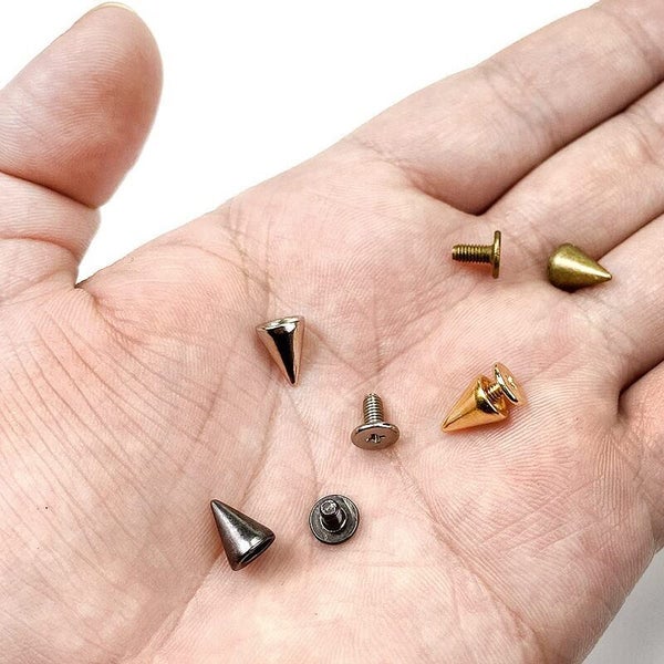 100pcs Cone Spikes Metal Screw Back Studs Bullet Rivets Buttons Carousel 2