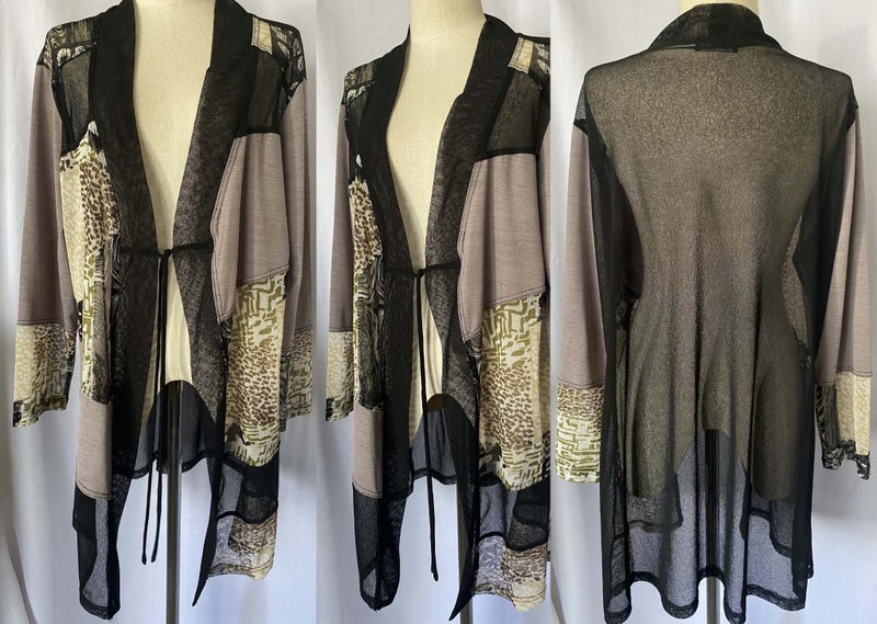 *MERRIC* LAYERING PATCHWORK CARDI DUSTER JACKET PLUS SIZE CHIC (14) Carousel 1