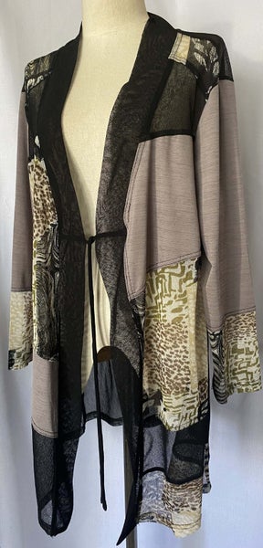 *MERRIC* LAYERING PATCHWORK CARDI DUSTER JACKET PLUS SIZE CHIC (14) Carousel 2