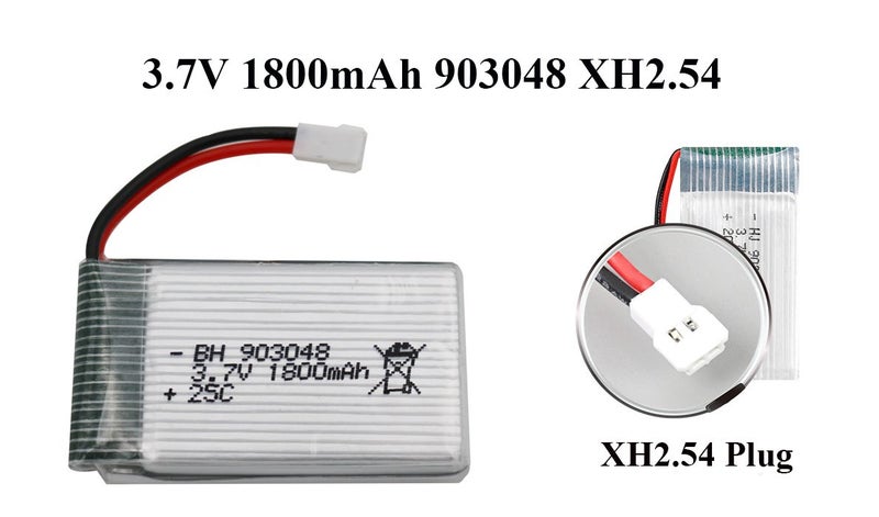 3.7V 1800mAh 903048 XH2.54 Lipo Rechargeable Battery Carousel 1