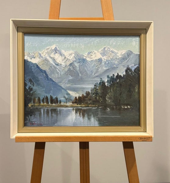 Don Neilson ''Reflections Lake Matheson''Fox Glacier,South Island Oil Carousel 1