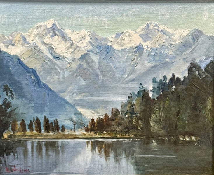 Don Neilson ''Reflections Lake Matheson''Fox Glacier,South Island Oil Carousel 2