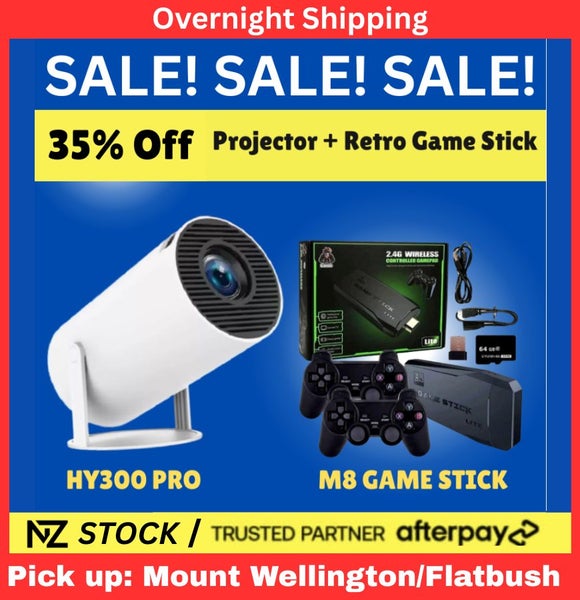 4K HY300 PRO Projector Android 11 Smart TV + M8 Retro TV Game Stick 2 Controller63612500644610110