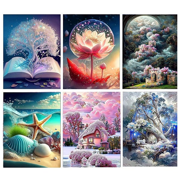 DIY Artificial Diamond Art Painting 6 Paint Set Carousel 1