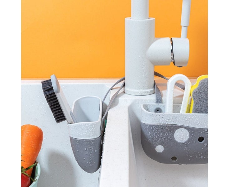 Punch Free Home Kitchen Sink Hanging Drain Bag Basket Bath Soap Storage Tool Carousel 8