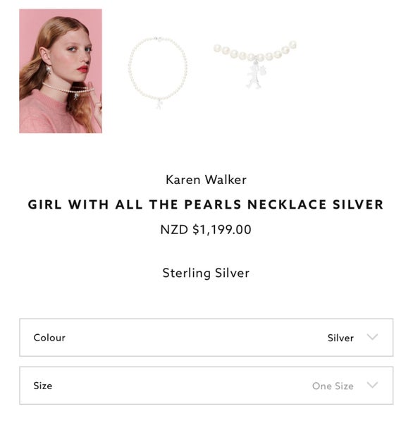 No Reserve. Karen Walker Girls with all the pearls necklace -Silver Carousel 2