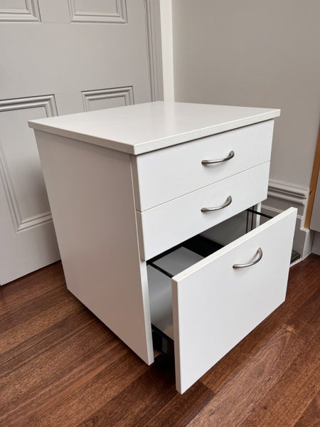 White Under Desk Mobile Drawers Carousel 1