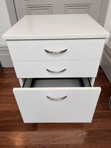 White Under Desk Mobile Drawers Carousel 2