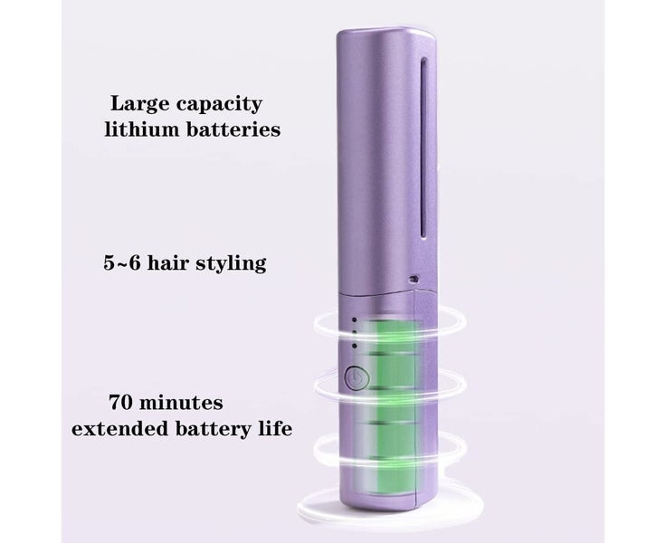 Rechargeable Mini Hair Straightener Compact Cordless Heating Comb USB Portabl Carousel 2