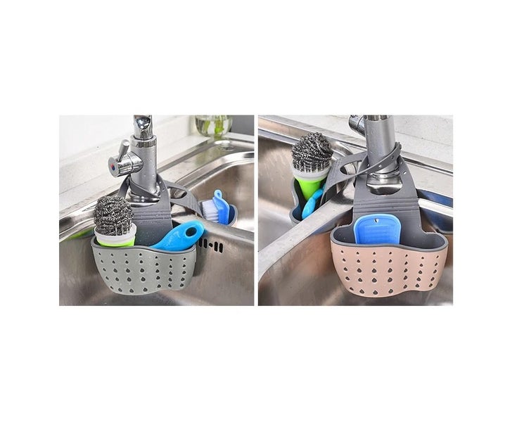 Racks & Holders 3 Pcs Adjustable Kitchen Storage Rack Drain Basket Sink Fauce Carousel 2