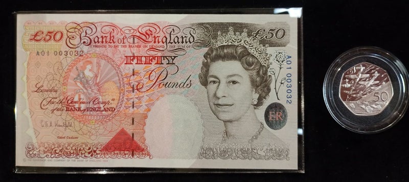BRITISH 1994 COMMEMORATIVE COIN/BANKNOTE PAIR, ONLY 750 ISSUED. Carousel 2